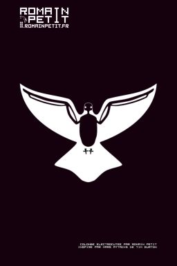 Poster N&B Colombe électrocutée par Romain Petit